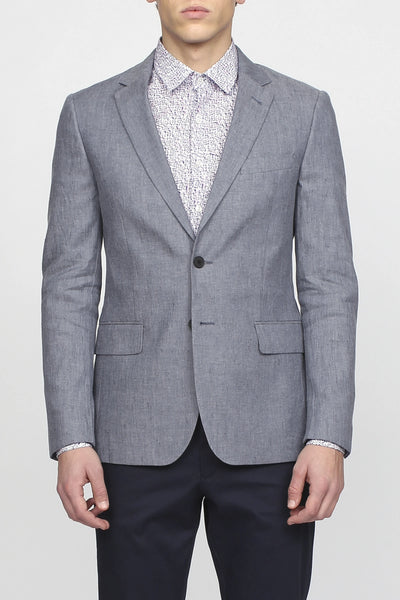 GANT Men's Grey Melange Stretch Linen Blazer  7705019 Size 38 NWT