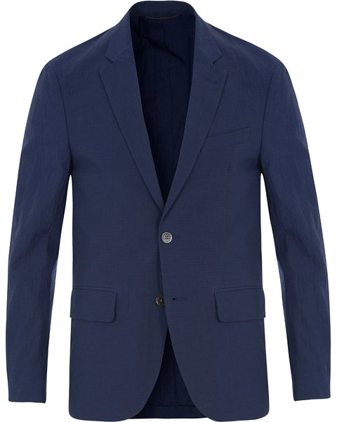 GANT DIAMOND G Persian Blue Luxe Linen Seersucker Blazer 77063 NWT