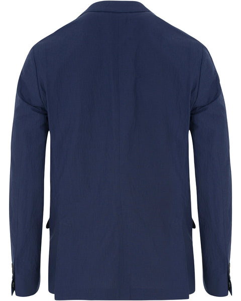 GANT DIAMOND G Persian Blue Luxe Linen Seersucker Blazer 77063 NWT