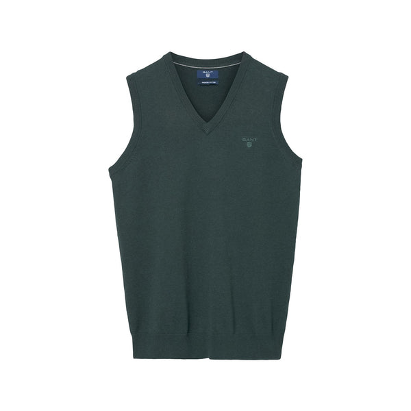 GANT June Bug Green Lightweight Cotton Sweater Vest 83070 Size Medium