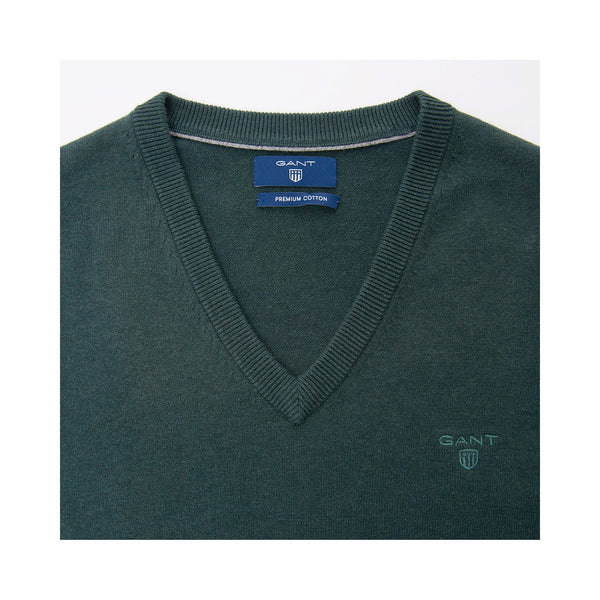 GANT June Bug Green Lightweight Cotton Sweater Vest 83070 Size Medium