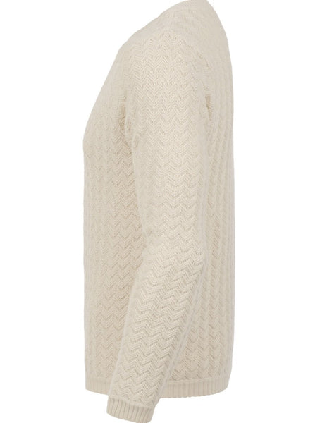 GANT RUGGER Men's Off White Wave O Rama Sweater $165 NWT