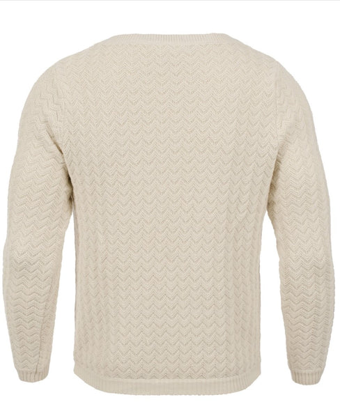 GANT RUGGER Men's Off White Wave O Rama Sweater $165 NWT