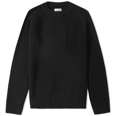 Gant Rugger Men's Half Cardigan Knit Sweater (84216), Black, Medium