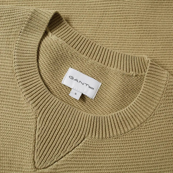 Gant Rugger Men's Twill Textured Crew (84235), Pale Aloe Vera, Medium