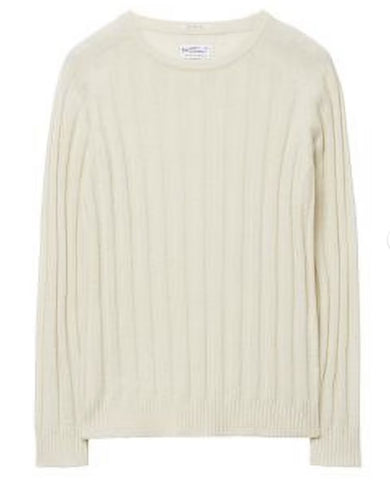 GANT RUGGER Men's Cream The Rua Rib Wool Blend Sweater Size XL