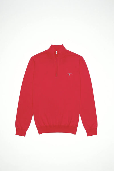 GANT Men's Bright Red Stretch Cotton Half Zip Sweater 88203 Size Medium