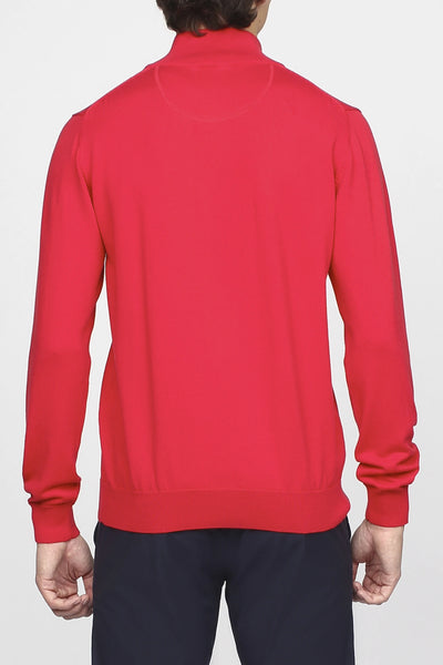GANT Men's Bright Red Stretch Cotton Half Zip Sweater 88203 Size Medium