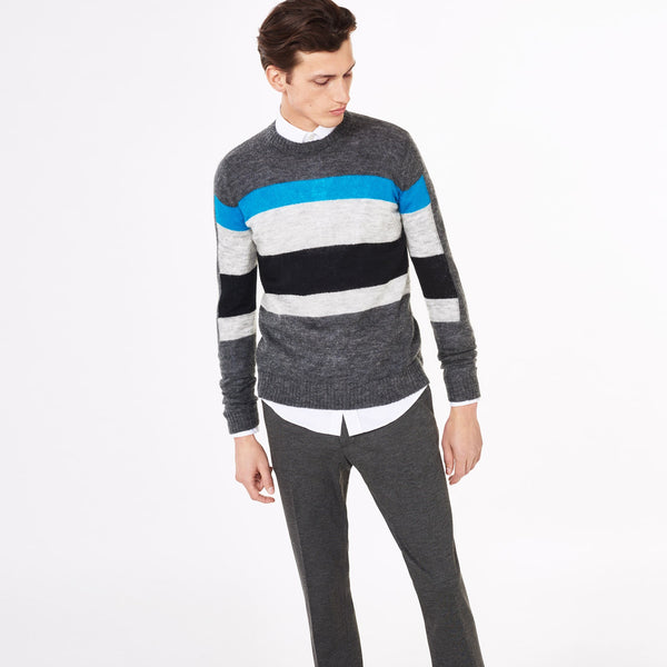 GANT Men's Charcoal Cube Jacquard Crew 89006 Size M $195 NWT