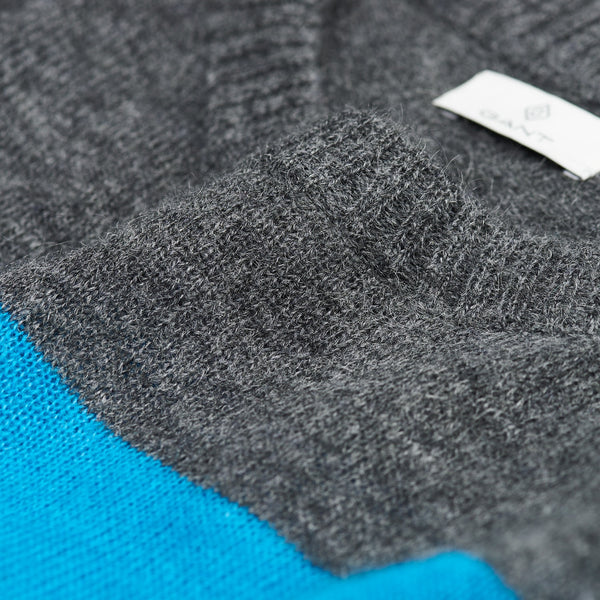 GANT Men's Charcoal Cube Jacquard Crew 89006 Size M $195 NWT