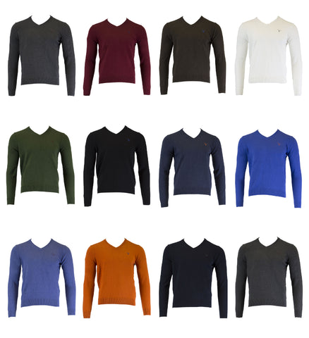 GANT Men's Contrast Cotton V-Neck Sweater 83082 $109 NWT Multiple Colors Available