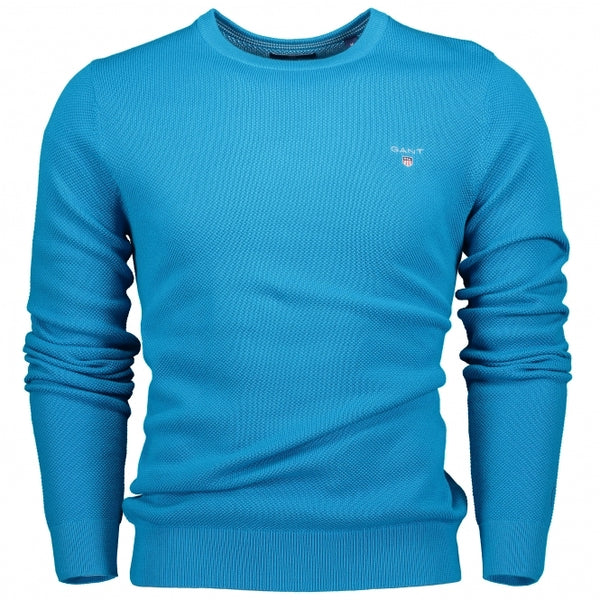 GANT Carribean Sea Men's Cotton Pique Crew Sweater 80021 Size M $145 NWT