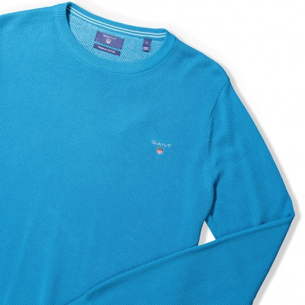 GANT Carribean Sea Men's Cotton Pique Crew Sweater 80021 Size M $145 NWT