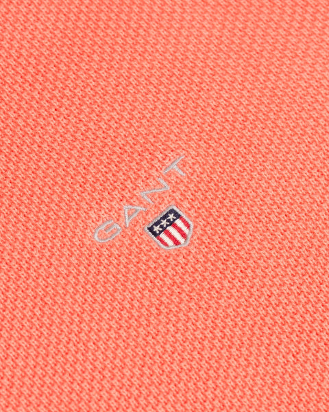 Gant Men's Cotton Pique Crew Sweater, Medium, Shell Pink