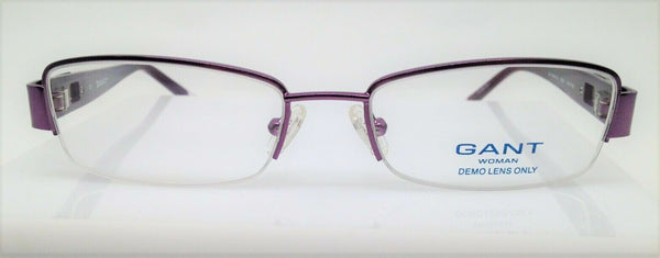 GANT Women's Semi-Rimless Swan St Eyeglass Frames 51-17-135 -Satin Purple NEW