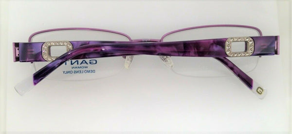 GANT Women's Semi-Rimless Swan St Eyeglass Frames 51-17-135 -Satin Purple NEW