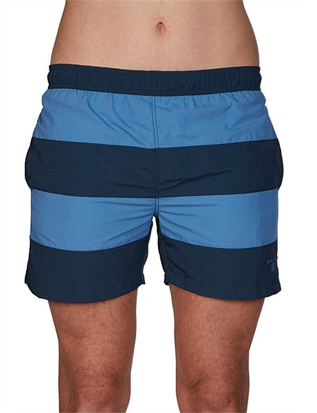 GANT Men's Poseidon Blue Rugby Stripe Swim Shorts 921916004 Size Medium NWT
