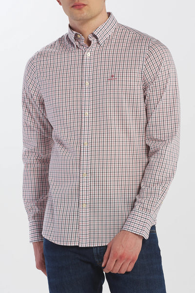 GANT Red Slim Fit Tech Prep Twill Check Button Down Shirt 3019230 Size M NWT