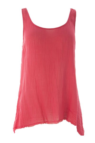 VELVET by Graham & Spencer Women's Gauze Contarst Hi-Low Hem Top $96 NEW