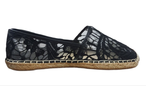 REBECCA MINKOFF Women's Black Lace Gavin Too Espadrilles #M270345 6.5 NWB
