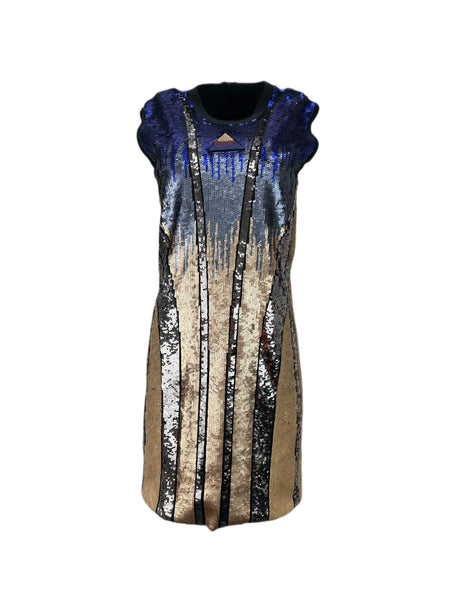 Max Mara Women's Sfumatura Paillettes Ghiera Sheath Dress Size L NWT