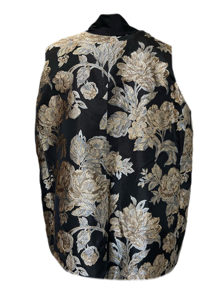 Marina Rinaldi Women's Nero Giglio Sleeveless Floral Vest NWT