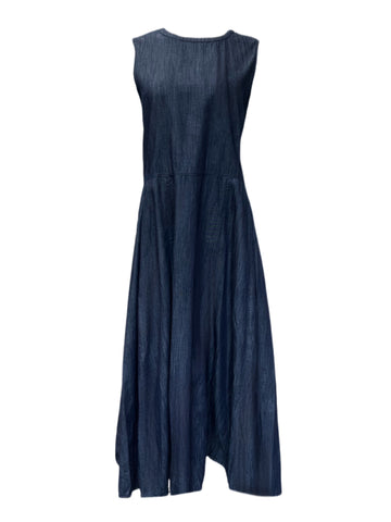 Max Mara Women's Blue Gin Cotton Sleeveless Dress NWT