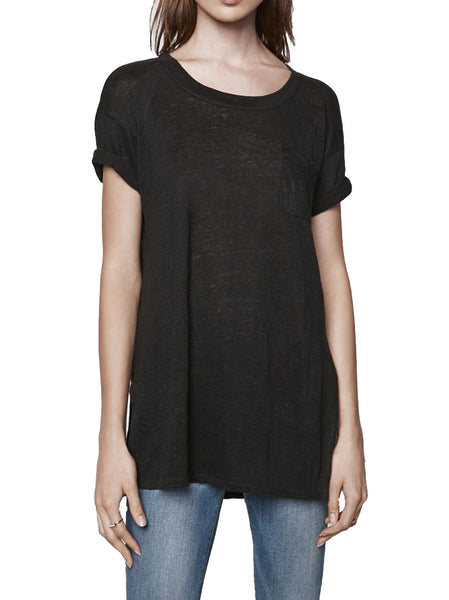 REBECCA MINKOFF Women's Gina Short Sleeve Linen Tee $58 NWT