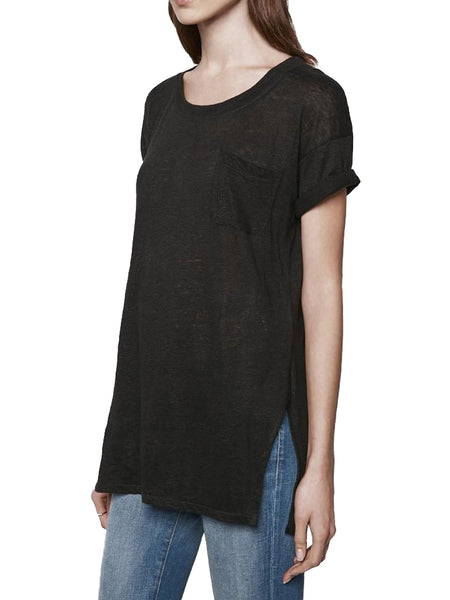REBECCA MINKOFF Women's Gina Short Sleeve Linen Tee $58 NWT