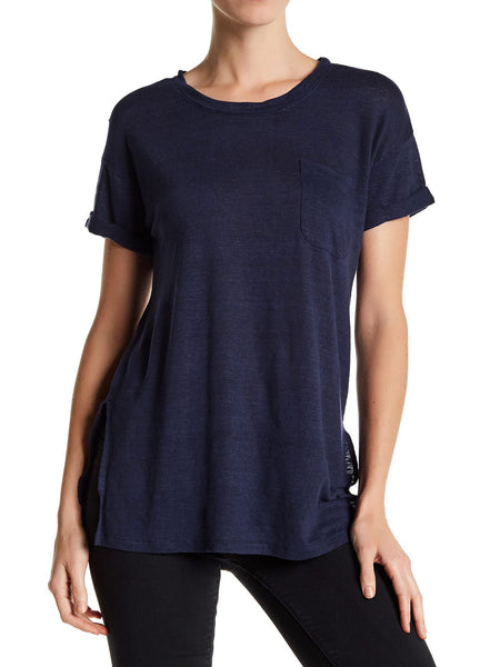REBECCA MINKOFF Women's Gina Short Sleeve Linen Tee $58 NWT