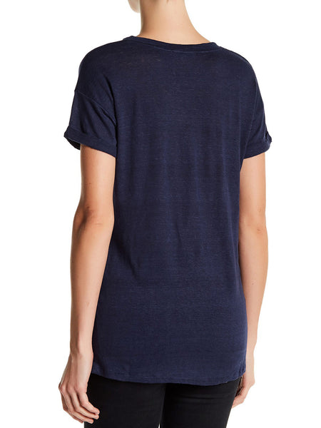 REBECCA MINKOFF Women's Gina Short Sleeve Linen Tee $58 NWT