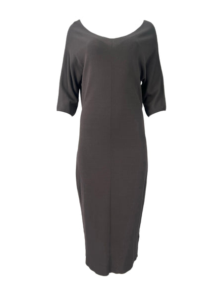 Marina Rinaldi Women's Coffe Gladiolo Knitted Midi Dress NWT