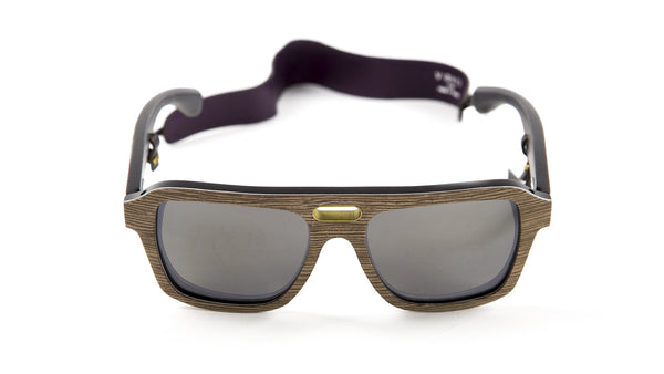 Gold & Wood Men's Ashbury Sunglasses with Leather Straps 55mm $830 NEW