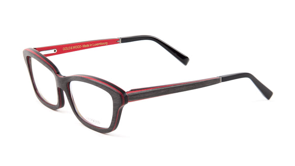 Gold & Wood Ecla Semi-Cateye Eyeglass Frames 53mm $789 NEW