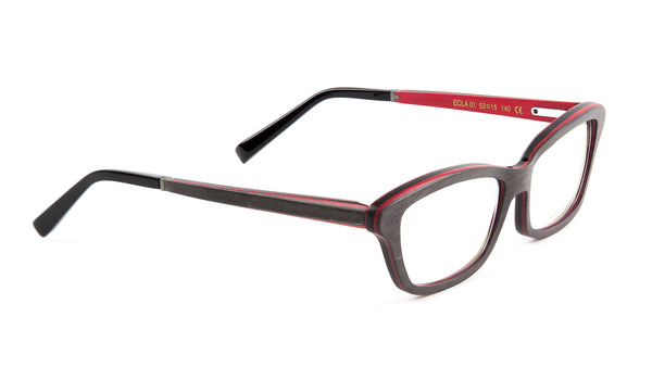 Gold & Wood Ecla Semi-Cateye Eyeglass Frames 53mm $789 NEW