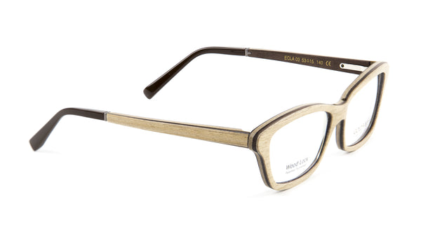 Gold & Wood Ecla Semi-Cateye Eyeglass Frames 53mm $789 NEW