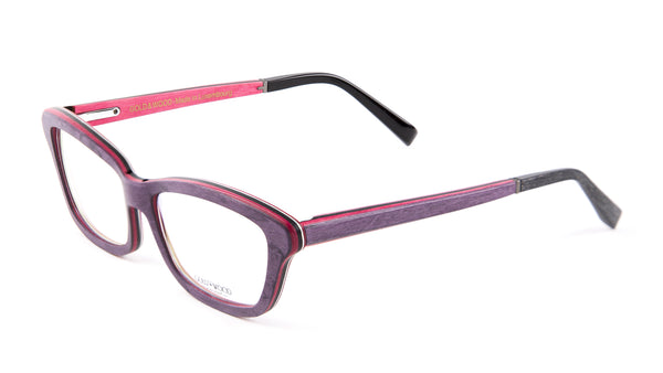 Gold & Wood Ecla Semi-Cateye Eyeglass Frames 53mm $789 NEW