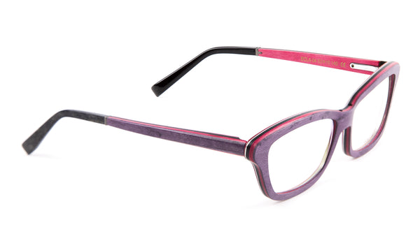 Gold & Wood Ecla Semi-Cateye Eyeglass Frames 53mm $789 NEW