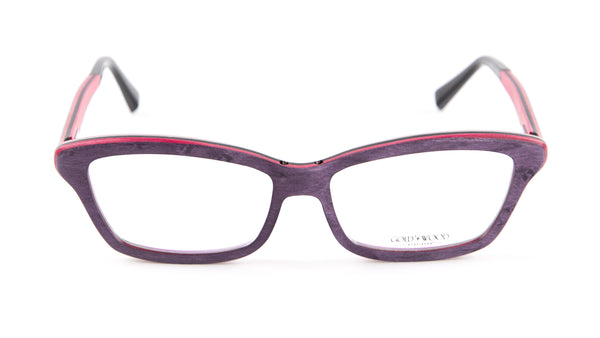 Gold & Wood Ecla Semi-Cateye Eyeglass Frames 53mm $789 NEW