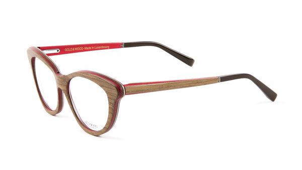 Gold & Wood Epi Cateye Eyeglass Frames 51mm $789 NEW