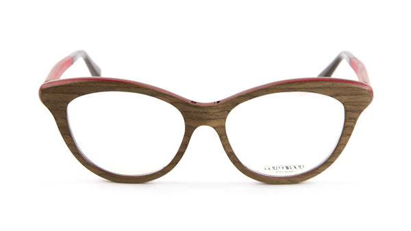 Gold & Wood Epi Cateye Eyeglass Frames 51mm $789 NEW