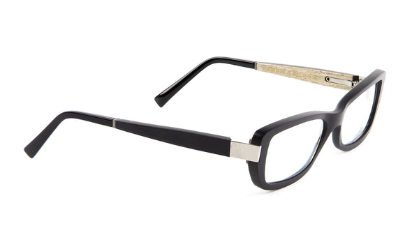 Gold & Wood Black B22 Rectangular Eyeglass Frames 51mm $789 NEW