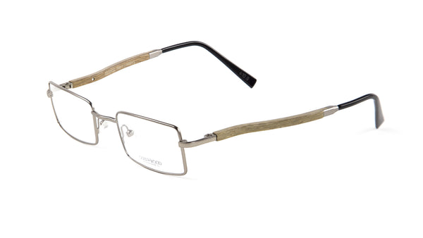 Gold & Wood Monturesd Rectangular Eyeglass Frames 47mm $789 NEW