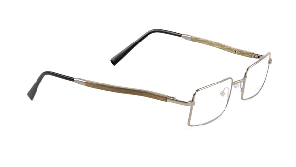Gold & Wood Monturesd Rectangular Eyeglass Frames 47mm $789 NEW