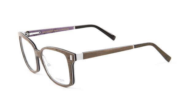 Gold & Wood Orion 07 Square Eyeglass Frames 53mm $789 NEW
