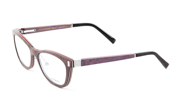 Gold & Wood Brown Maple Orion 03 Rectangular Eyeglass Frames 51mm $789 NEW