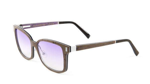 Gold & Wood Orion 07 Square Eyeglass Frames 53mm $789 NEW