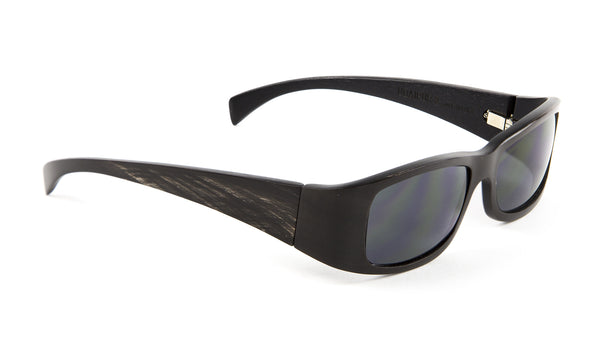 Gold & Wood Udaipur Wrap Around Sunglasses 52mm Black Wood