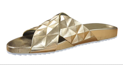 REBECCA MINKOFF Women's Gold Metallic Tammi Slides #M3111009 9.5 NWB