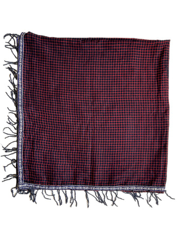 Max Mara Women's Roso Gorizia 39"x36" Plaid Scarf One Size NWT
